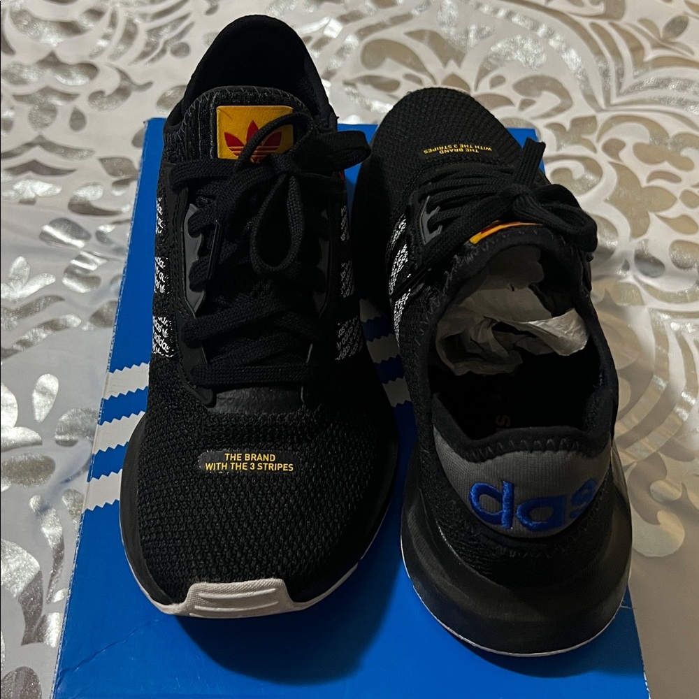 Adidas Black and White Athletic Shoes
